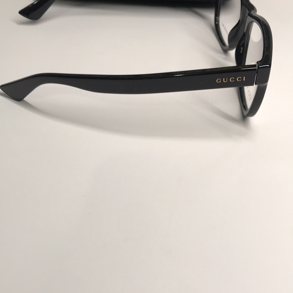 Luxury New Authentic Gucci GG1344O 005 Black Square Eyeglasses - Picture 7 of 14